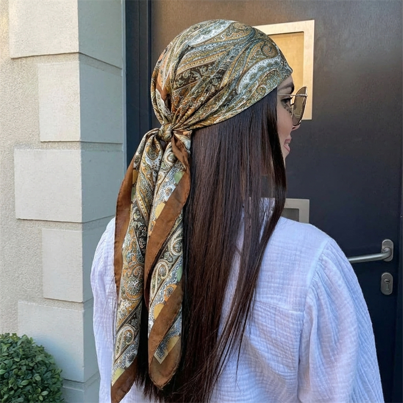 Scarf Silk Square - Women Spring Summer Square Scarf 90*90cm