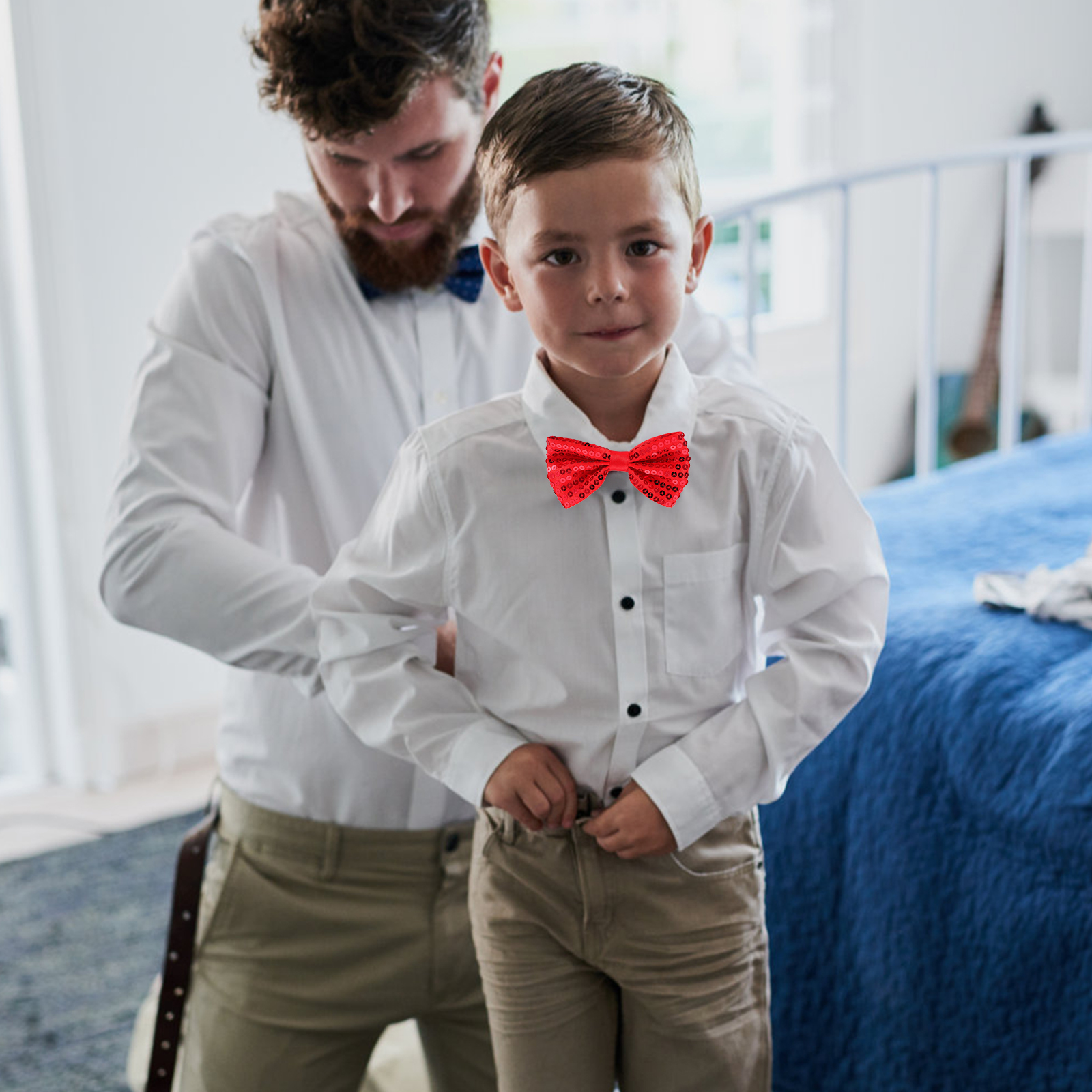 5Pcs Children Sparkly Sequin B - Bow Tie Pre Tied recension och pris