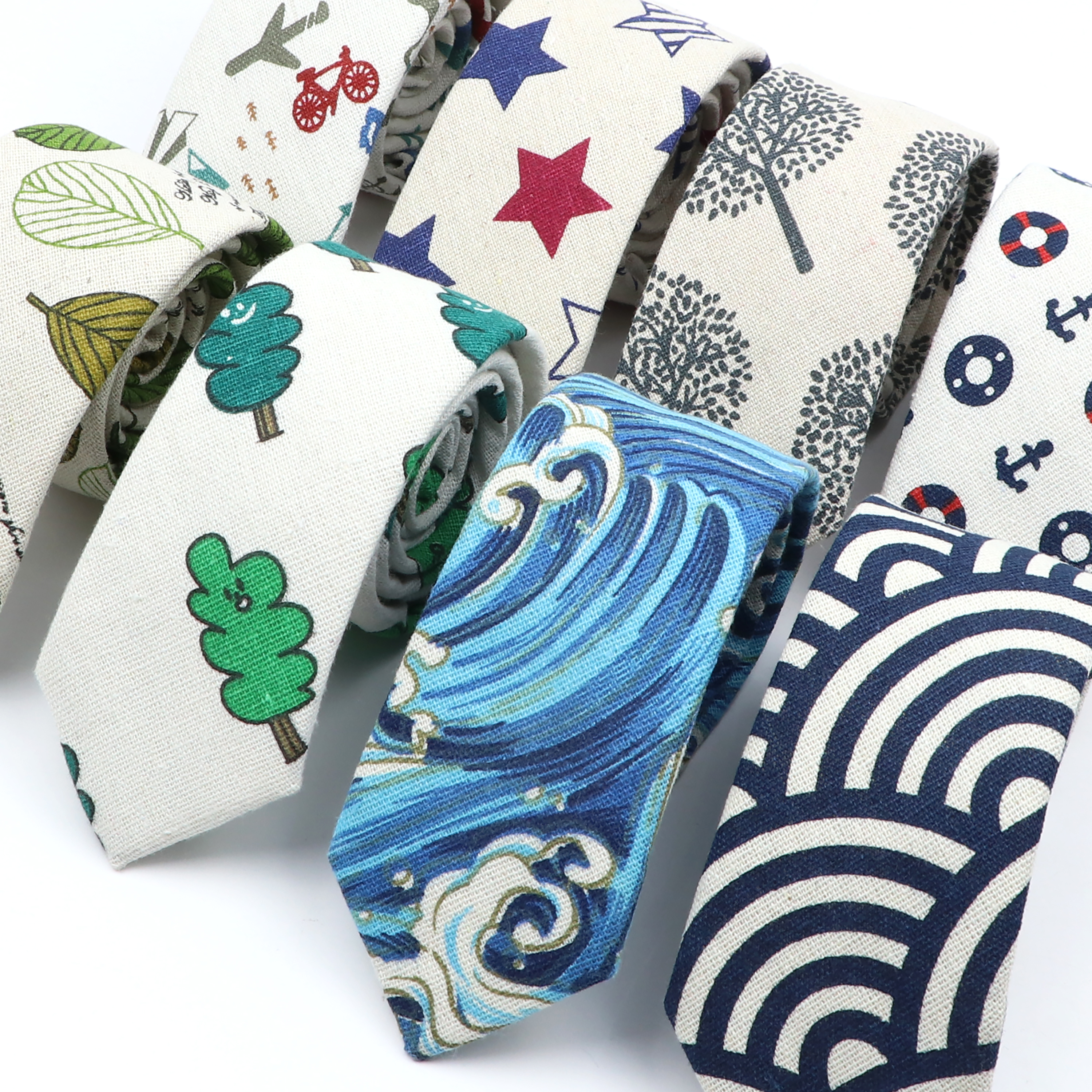 Novelty Cartoon Linen Tie For  - Skinny Tie Men recension och pris