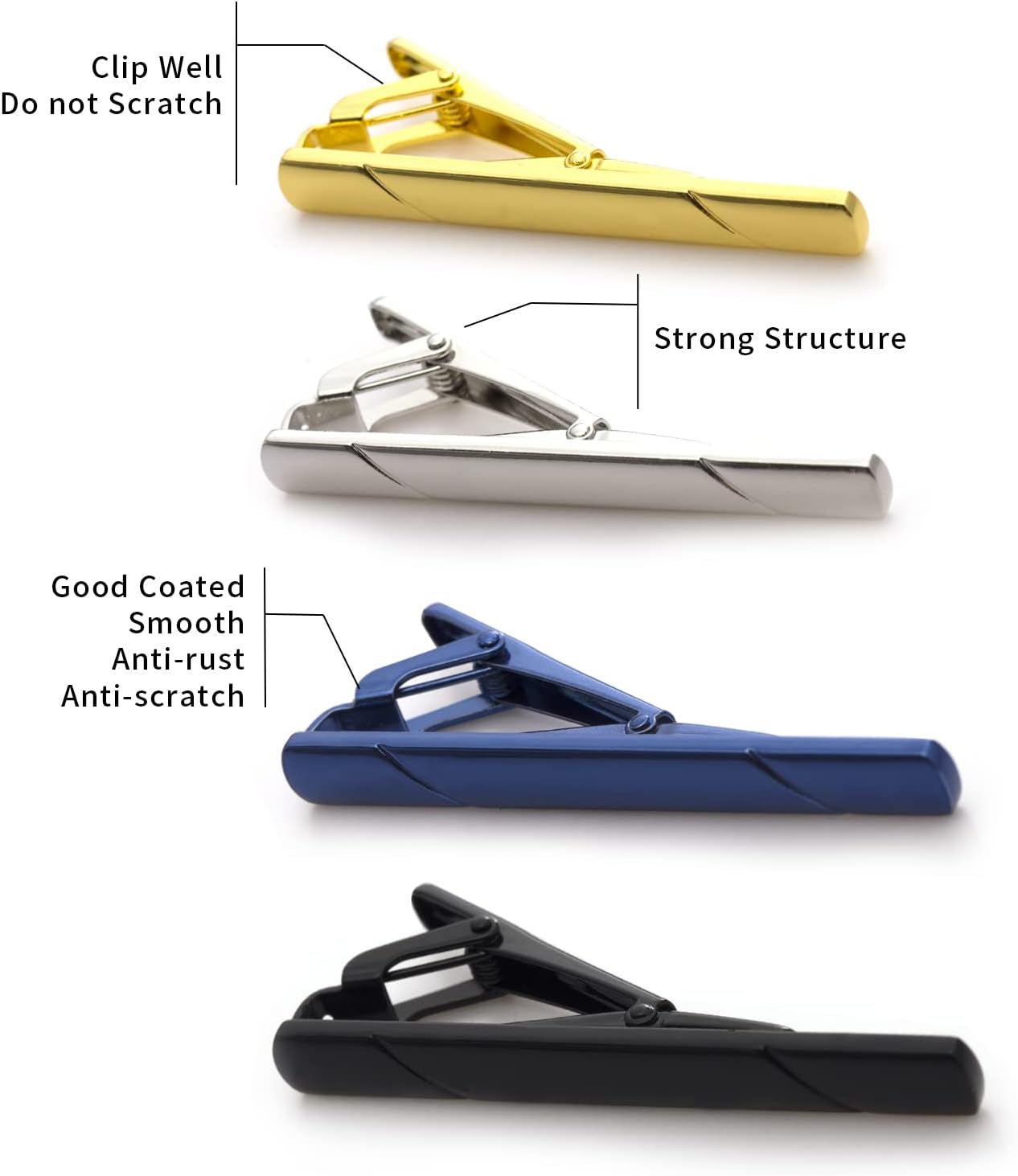 4Pcs Tie Clips for Men with Gi - Tie Clip Silver recension och pris