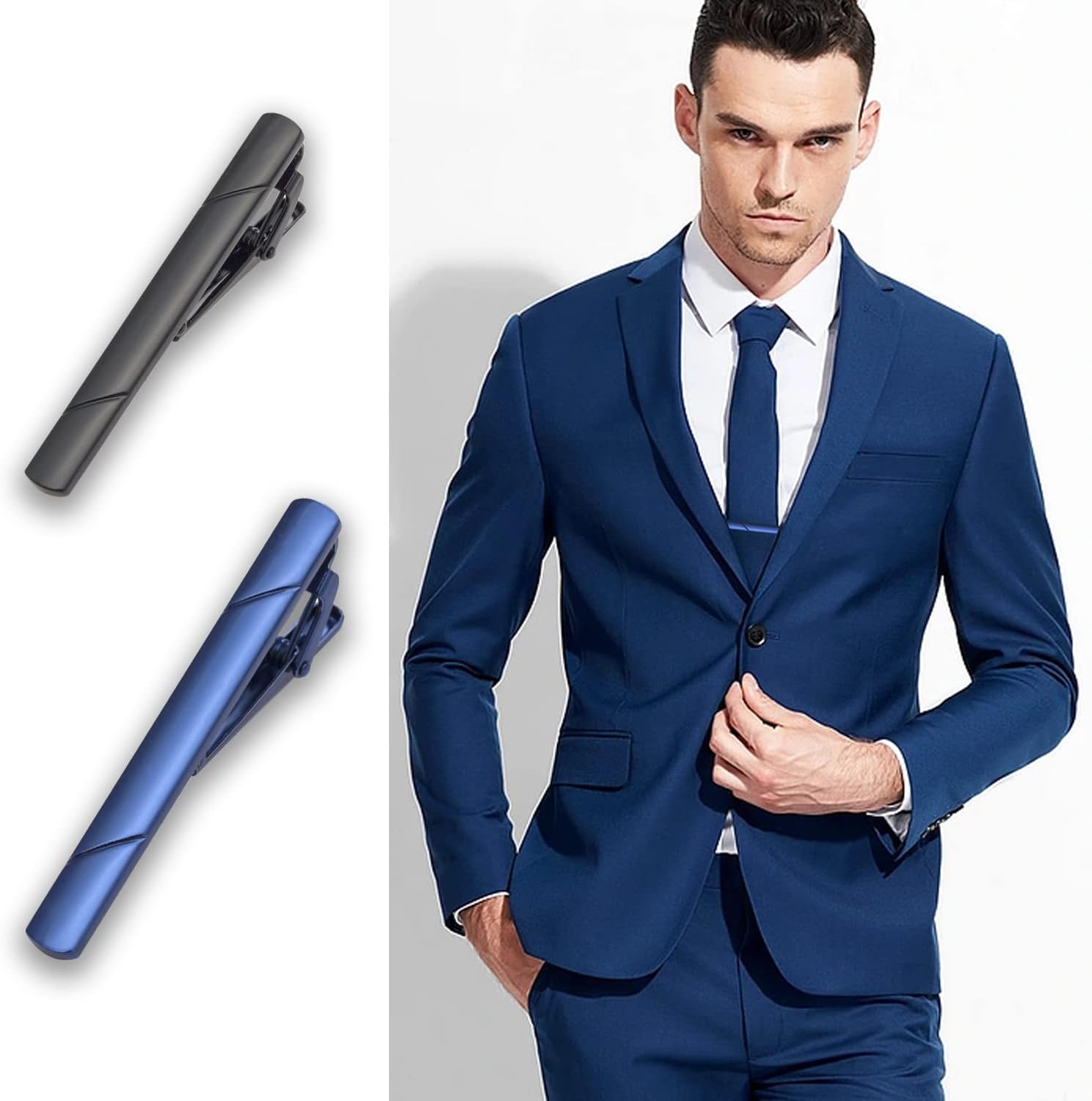 4Pcs Tie Clips for Men with Gi - Tie Clip Silver recension och pris