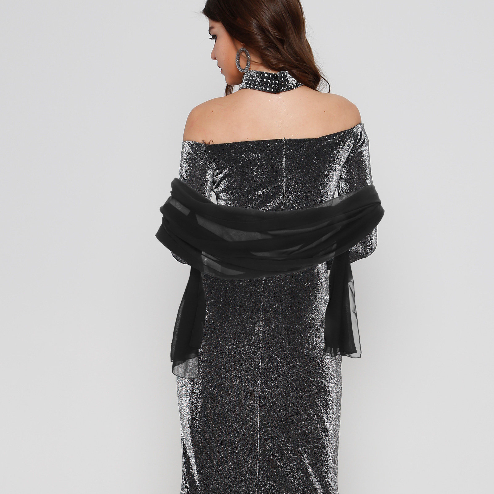 200X70Cm Chiffon Shawl For Wom - Stole Wedding Shawl recension och pris