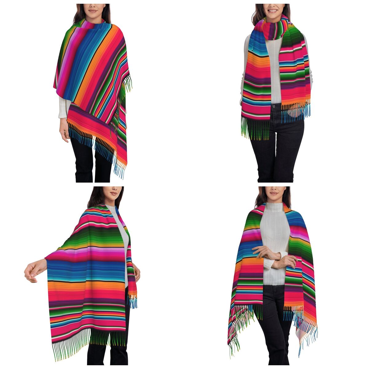 Mexican Blanket Striped Fiesta - Woven Scarf Blanket recension och pris