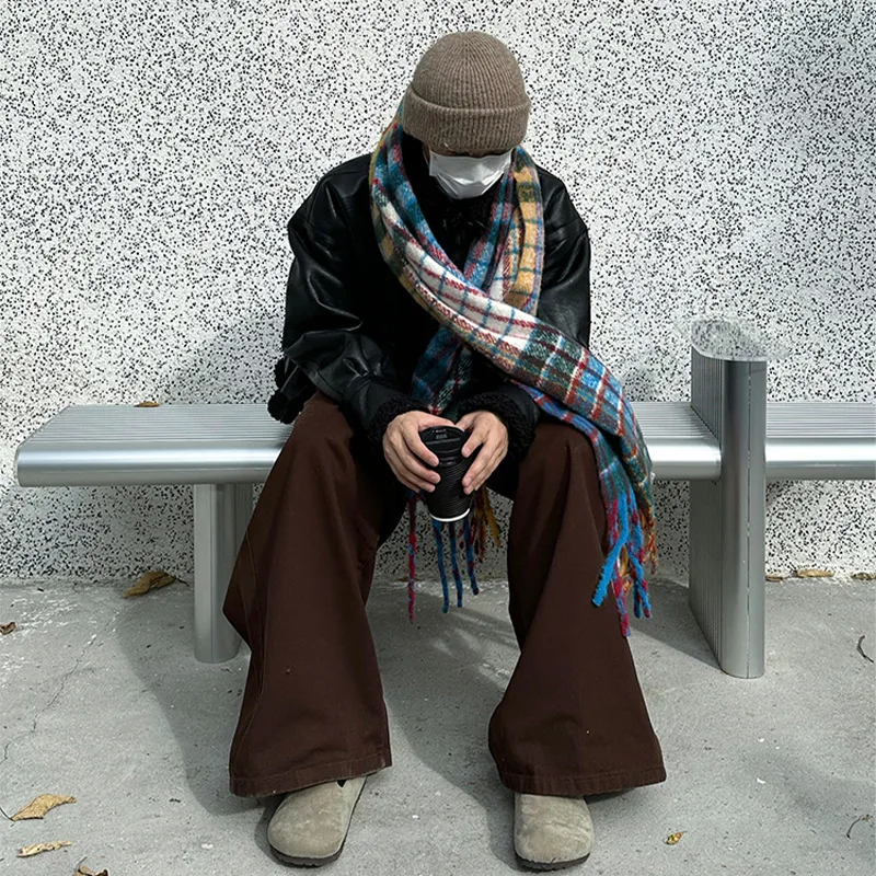 Vintage Colorful Plaid Cashmer - Muffler Men Wool recension och pris