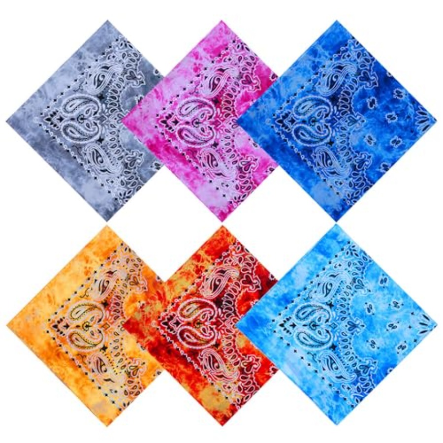 URATOT 6 Pack Tie Dye Bandana  - Handkerchief Cotton Men recension och pris