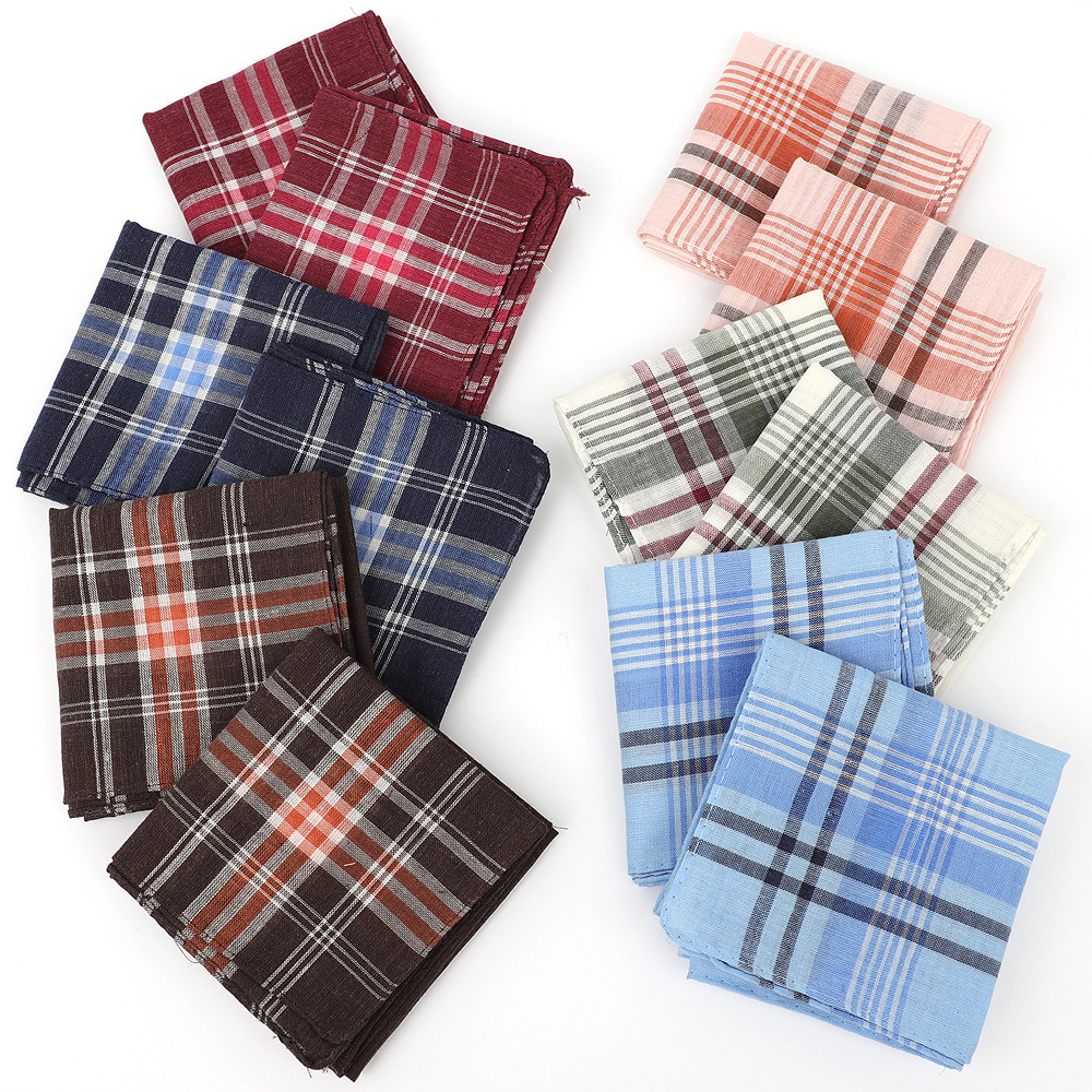 6pcs Men's Mixed Color Plaid S - Handkerchief Cotton Men recension och pris