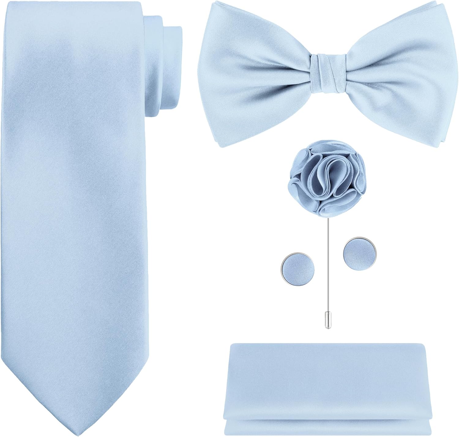 5-Piece Tie Set in White or Bl - Pocket Square Set recension och pris