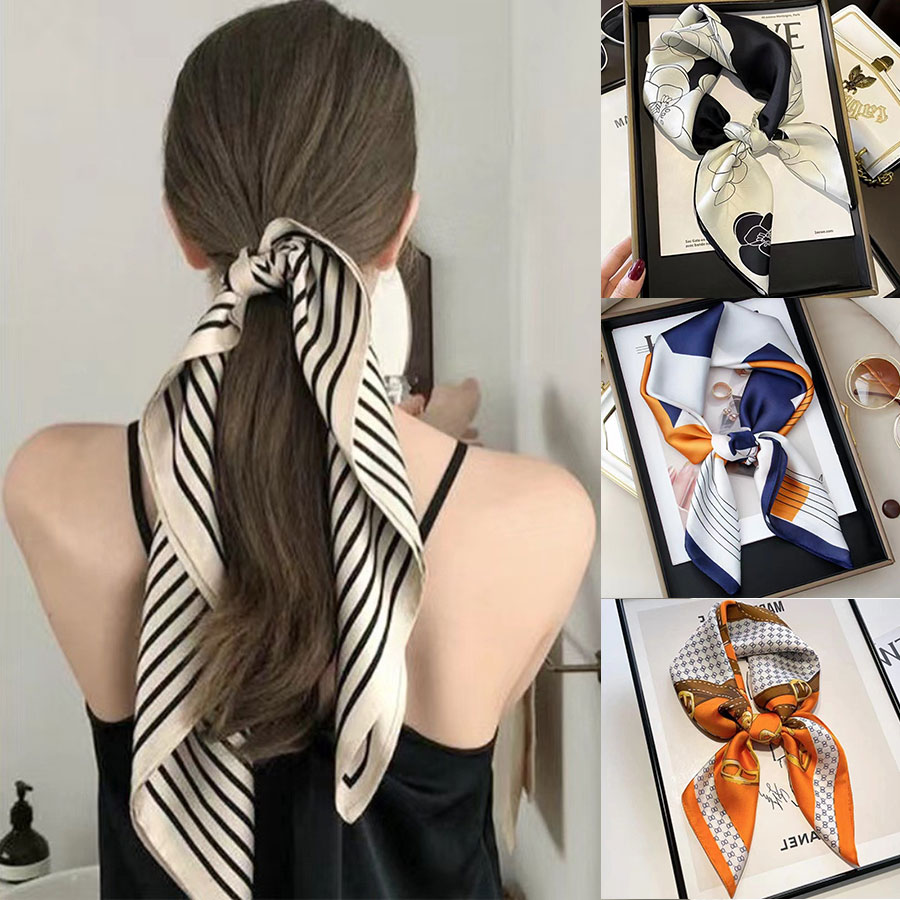 70×70cm Satin Square Scarf, Si - Scarf Silk Square recension och pris