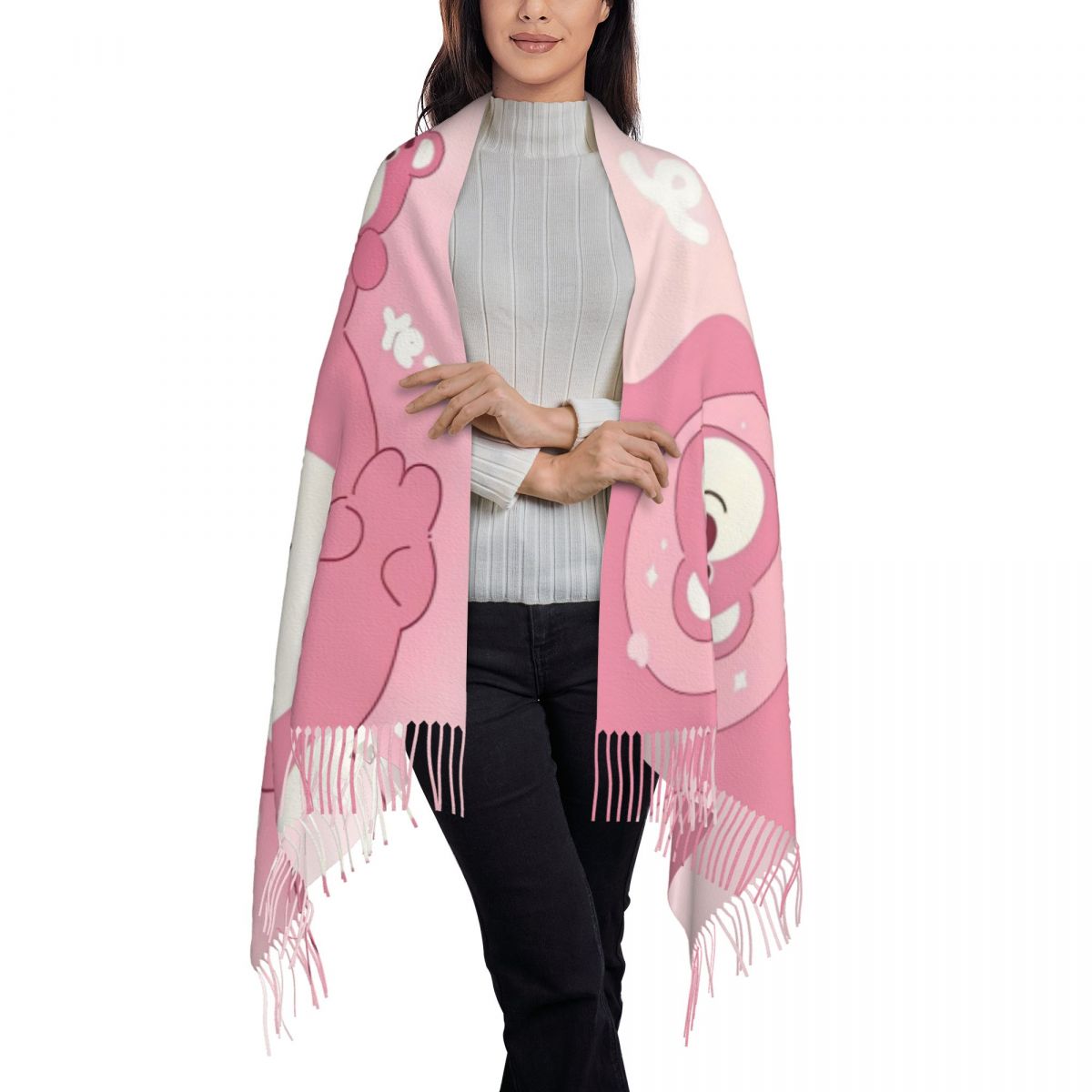 Lotso Pink Bear Women's Scarf  - Pashmina Wrap Large recension och pris