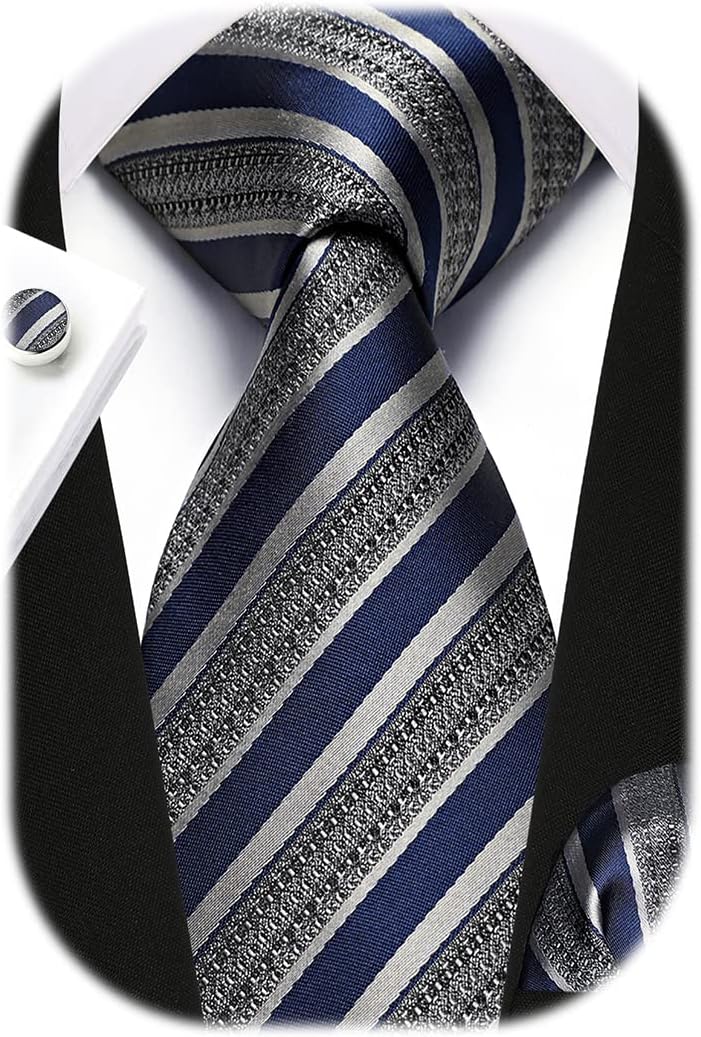 Men's Stripe Tie & Pocket Squa - Handkerchief Cotton Men recension och pris