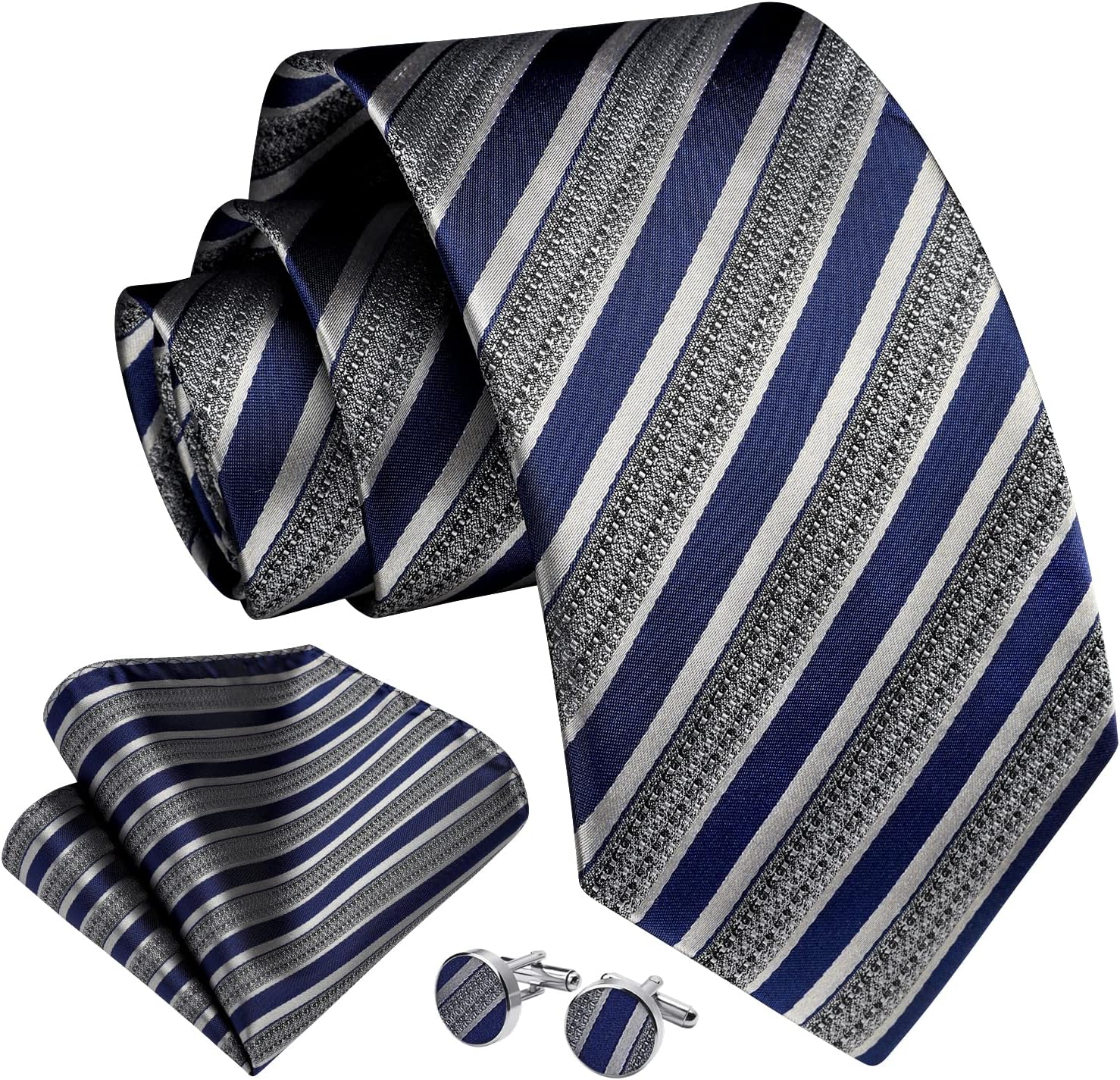 Men's Stripe Tie & Pocket Squa - Handkerchief Cotton Men recension och pris