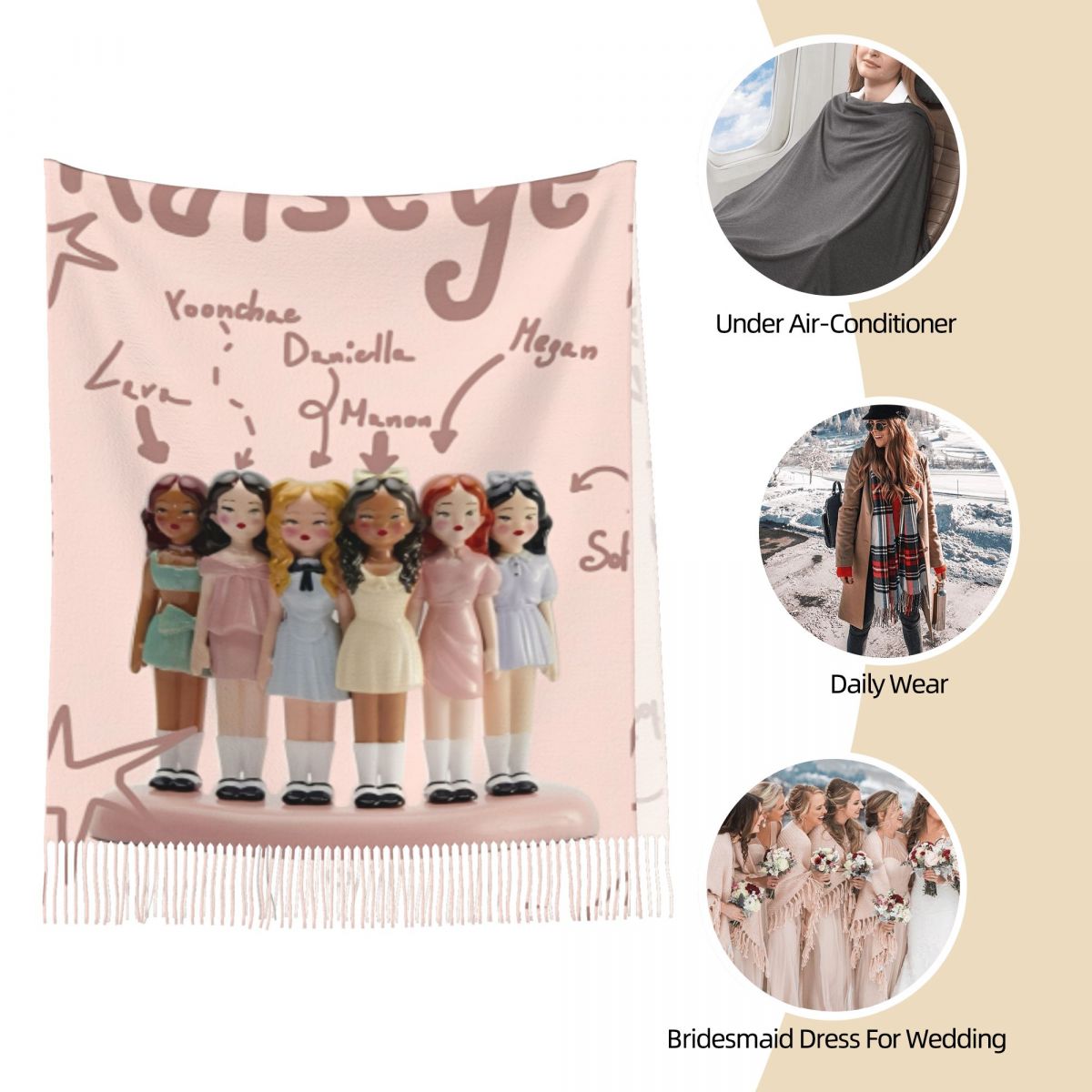 Katseye Kpop Idol Shawl Wrap W - Pashmina Wrap Large recension och pris