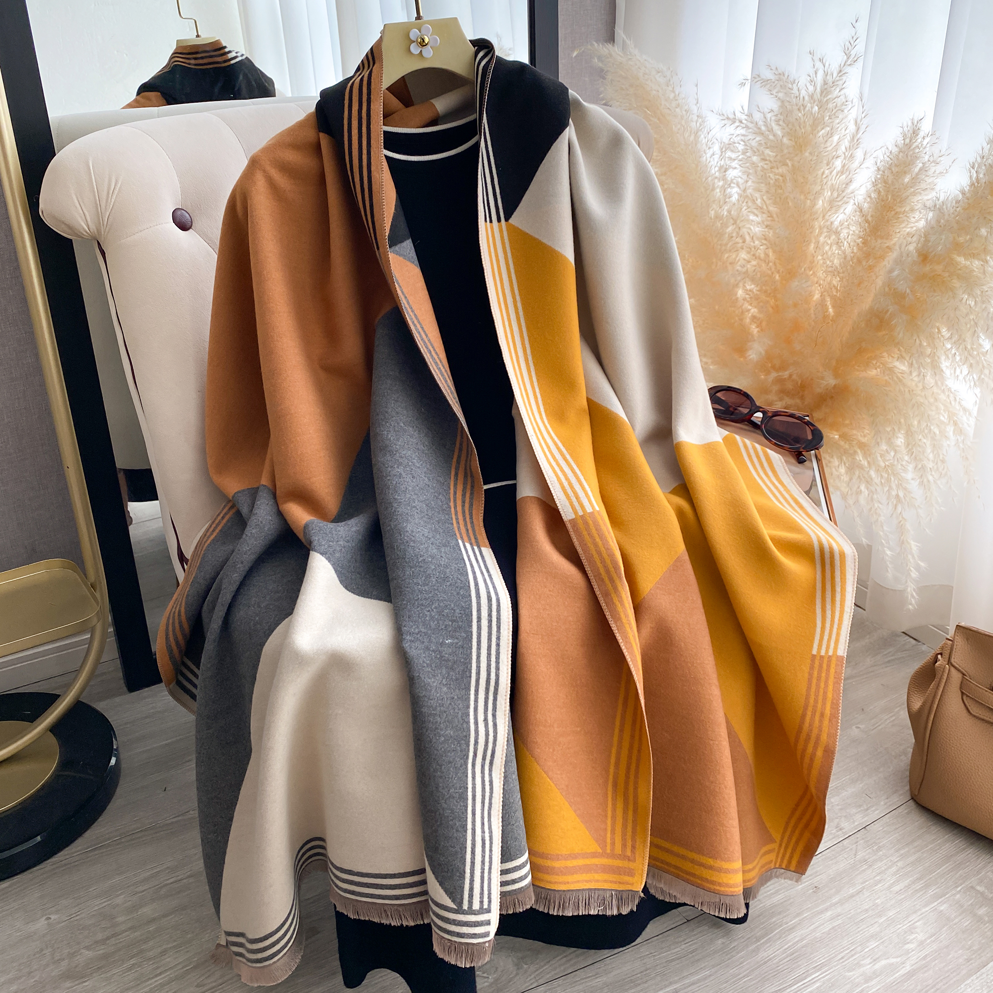 2025 Luxury Winter Cashmere Sc - Woven Scarf Blanket recension och pris