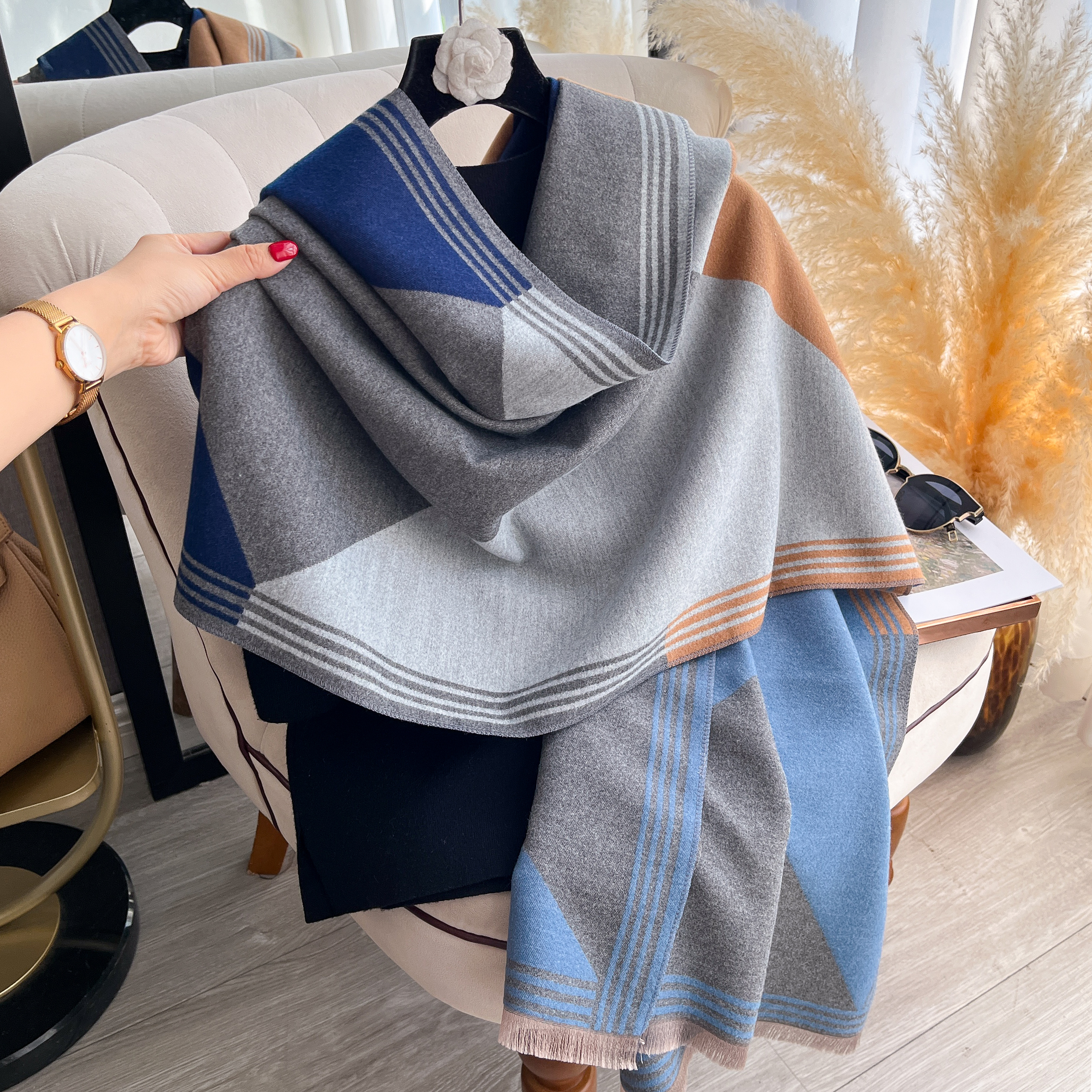 2025 Luxury Winter Cashmere Sc - Woven Scarf Blanket recension och pris