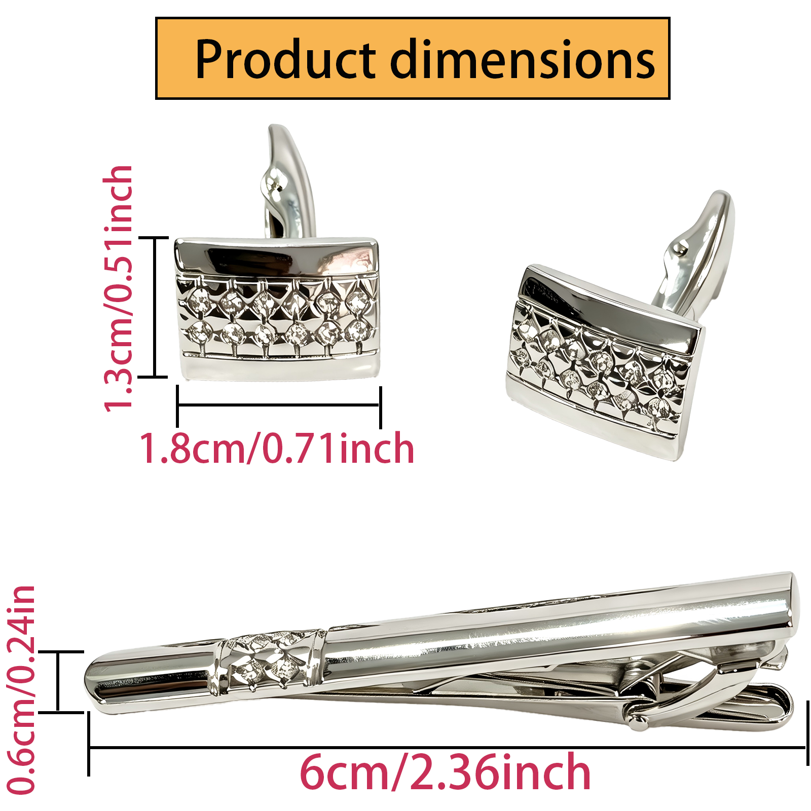 Mens Cufflinks & Tie Clip Set  - Tie Bar Set Gift recension och pris