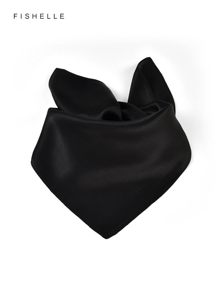 Solid color black pure silk sc - Ascot Neck Scarf recension och pris