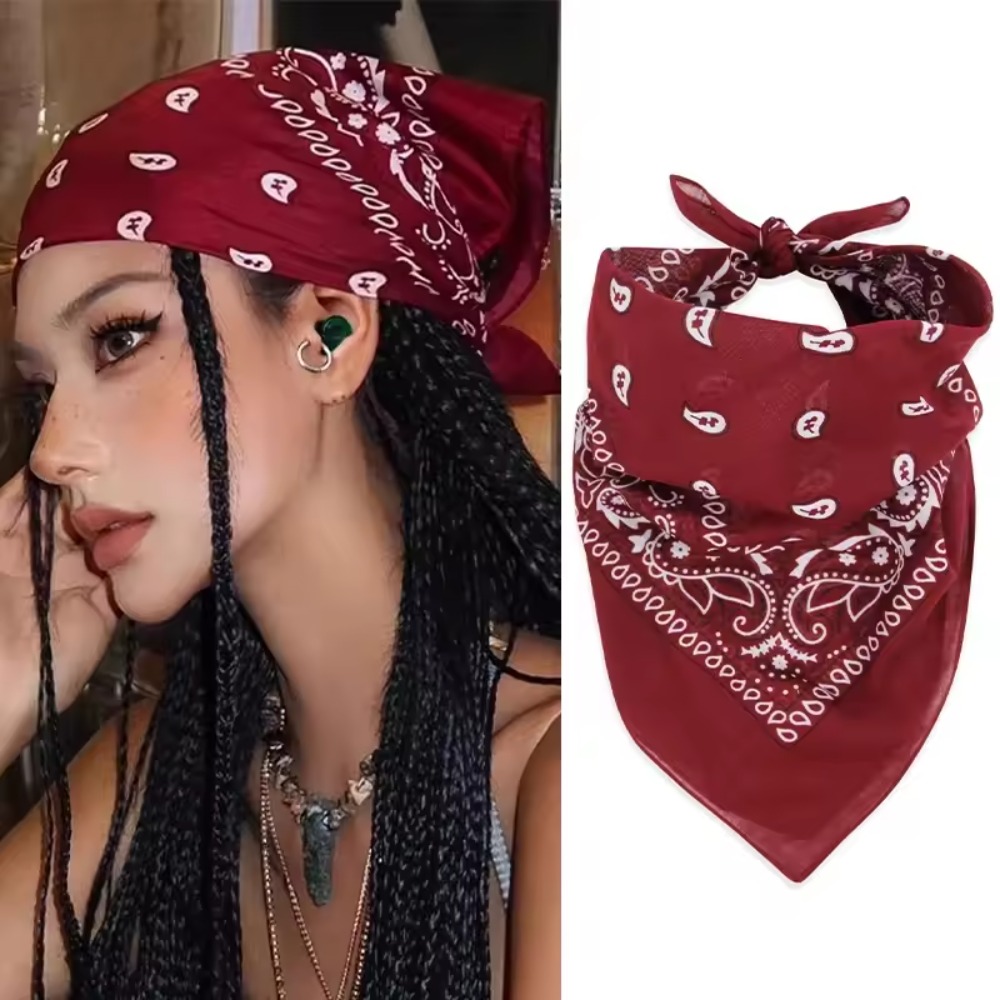 Hip Hop Wine Red Square Hair S - Ascot Neck Scarf recension och pris