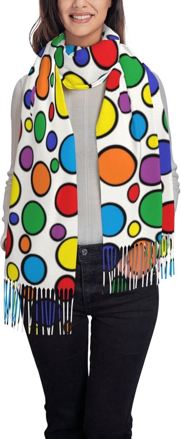 Colorful Circles Women's Scarf - Stole Wedding Shawl recension och pris