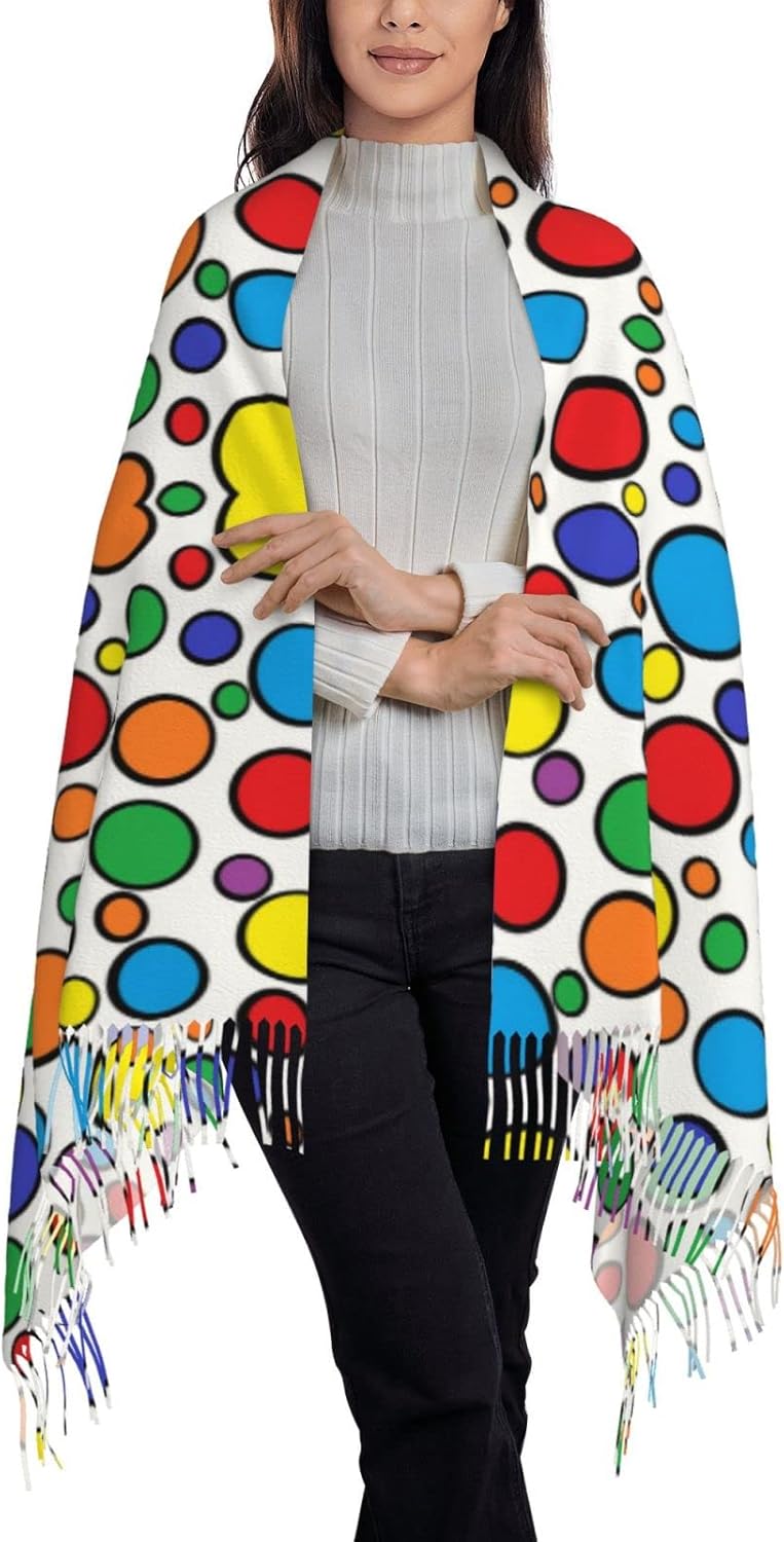 Colorful Circles Women's Scarf - Stole Wedding Shawl recension och pris