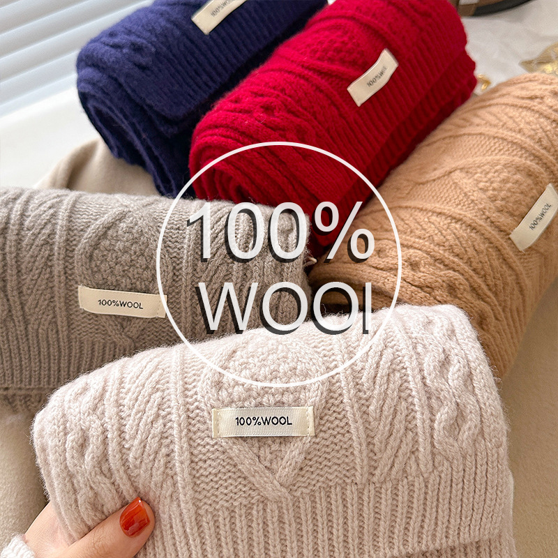 Luxury 100% Wool Scarf Women M - Muffler Men Wool recension och pris