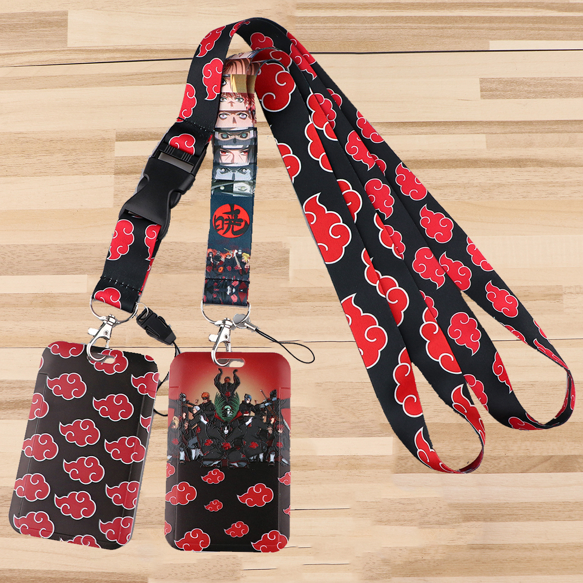 Japanese Anime Red Clouds Busi - Lanyard Badge Holder recension och pris