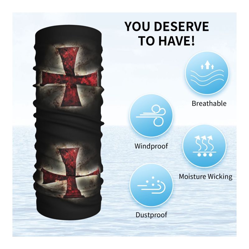 Custom Knights Templar Flag Ba - Neck Warmer Tube recension och pris